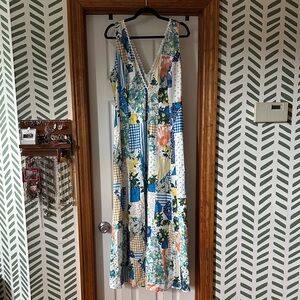 NWT Commense Floral Patchwork Maxi Dress